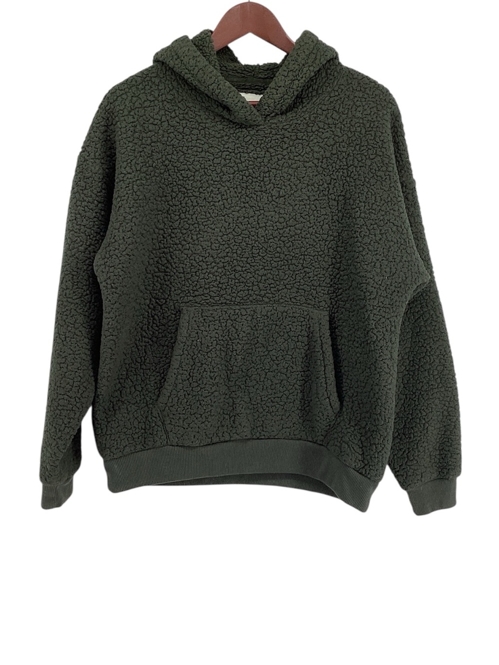 🐷 Green American Eagle Sherpa Hooded Pullover, Size S